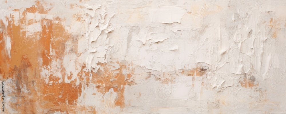 Rust closeup of impasto abstract rough white art painting texture 