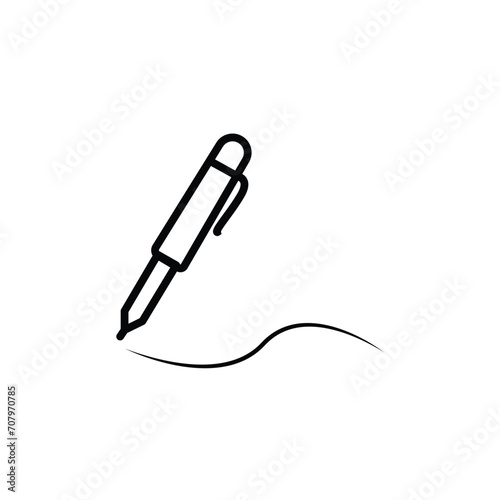 Pen Line Icon with Editable Stroke and Pixel Perfect.