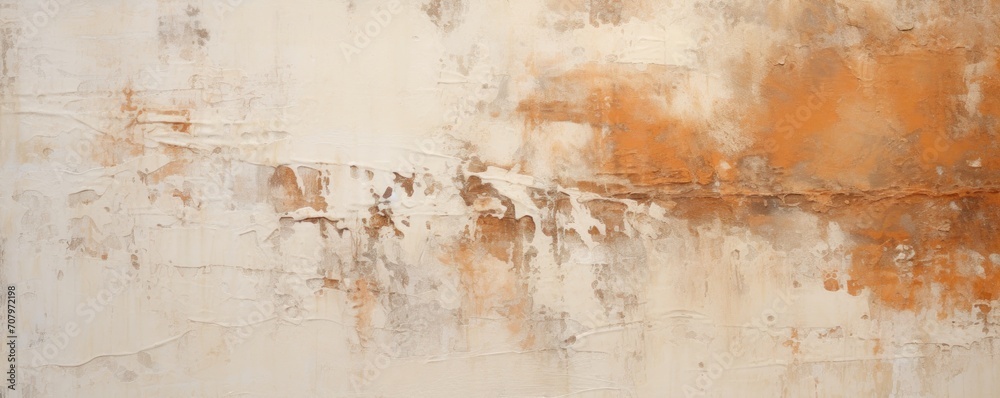 Rust closeup of impasto abstract rough white art painting texture