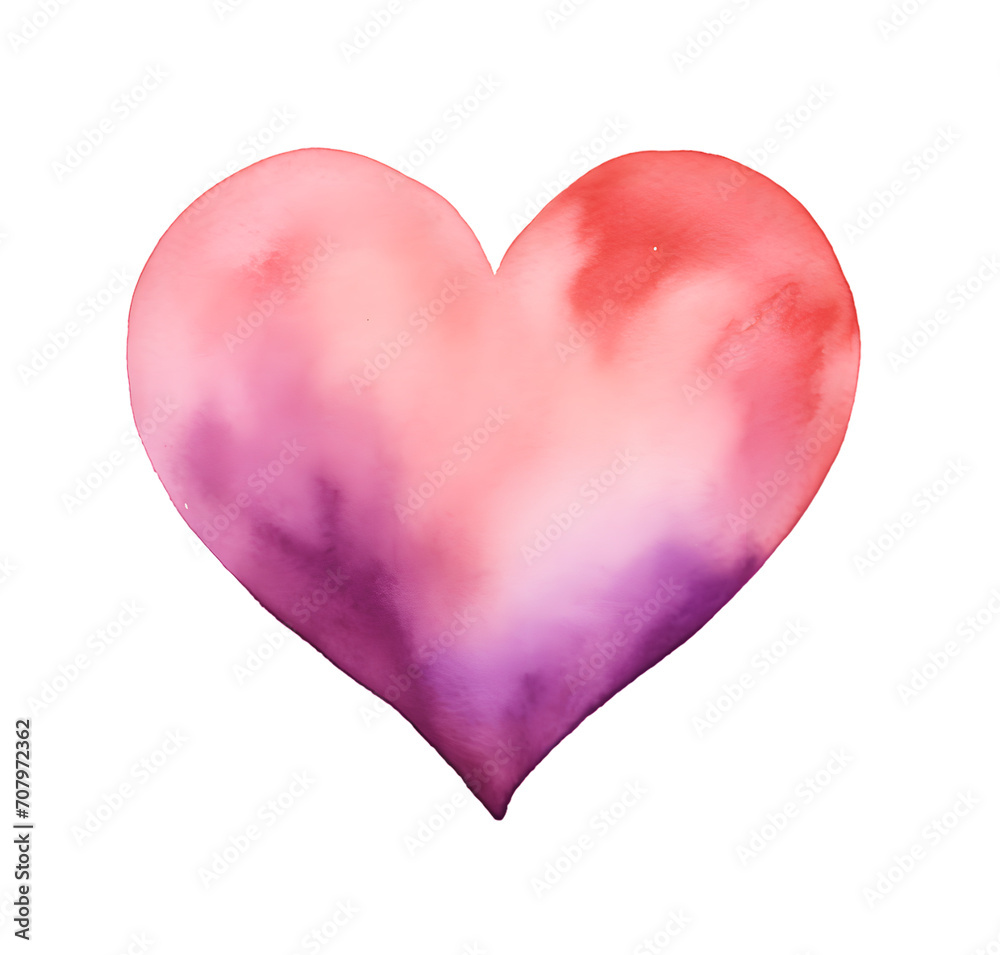 Hand-drawn painted red heart, element for design isolated on transparent background. Valentine's day. For holiday, postcard, poster	
