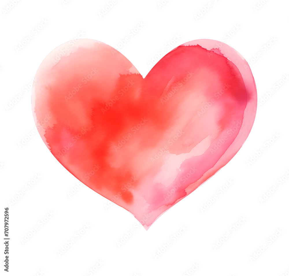 Hand-drawn painted red heart, element for design isolated on transparent background. Valentine's day. For holiday, postcard, poster	

