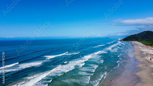 Visão aérea da praia de Boracéia, Bertioga, Brasil