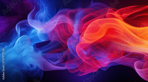 Abstract Smoke: A Mystical Dance of Vibrant Fire and Magical Mist on Dark Background