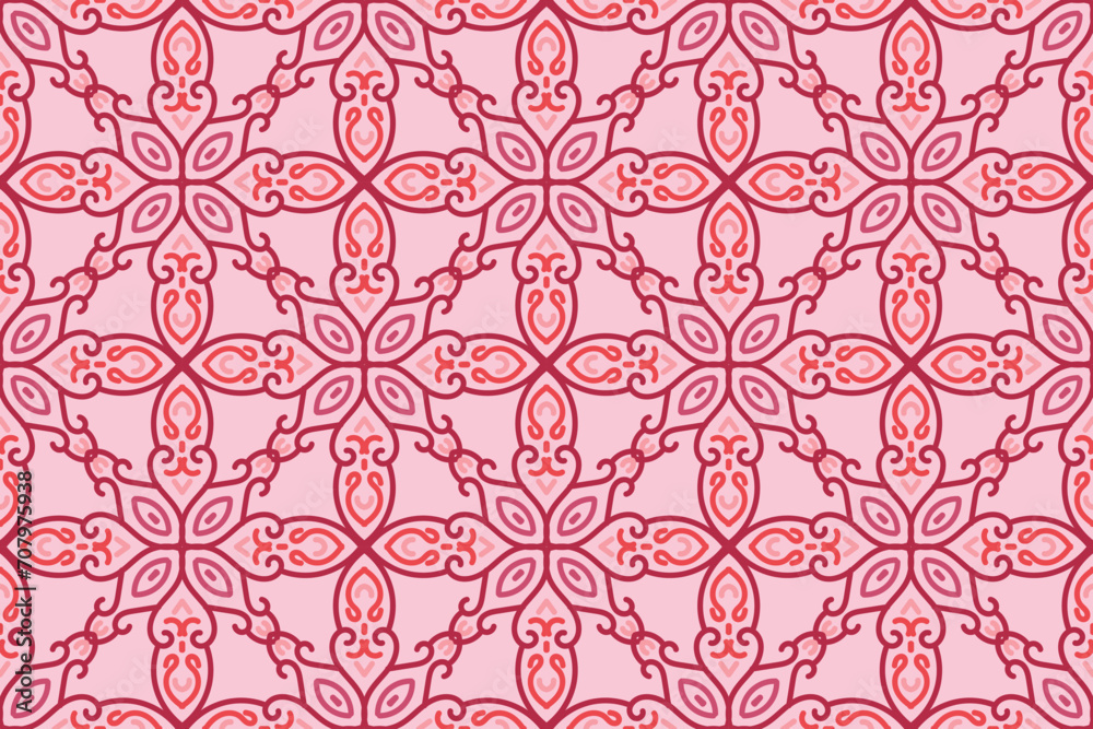 oriental seamless pattern with pink color. suitable for tile, textile, background, wall decor and other