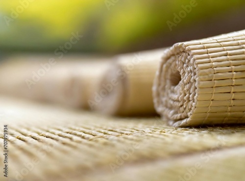 Yoga mat closeup photography background with copy space