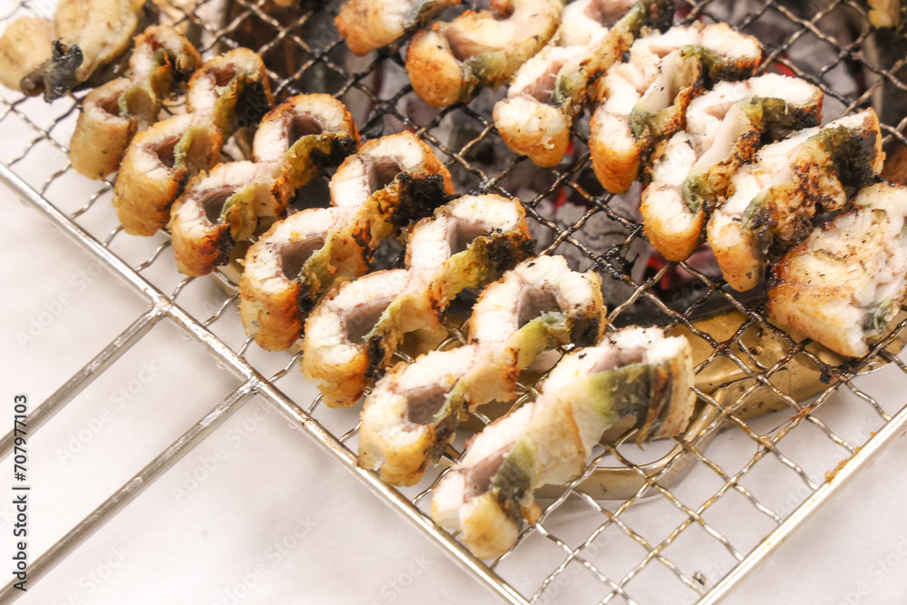 Fotografie Korean food. Charcoal grilled eel