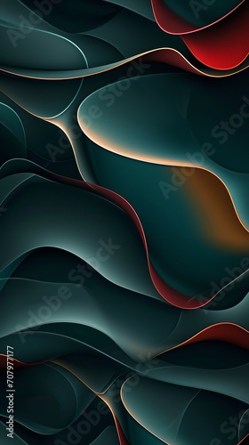 Abstract art, structure, simplism, dark colors, much lower saturation, dark red, dark gold, deep jade color, black background