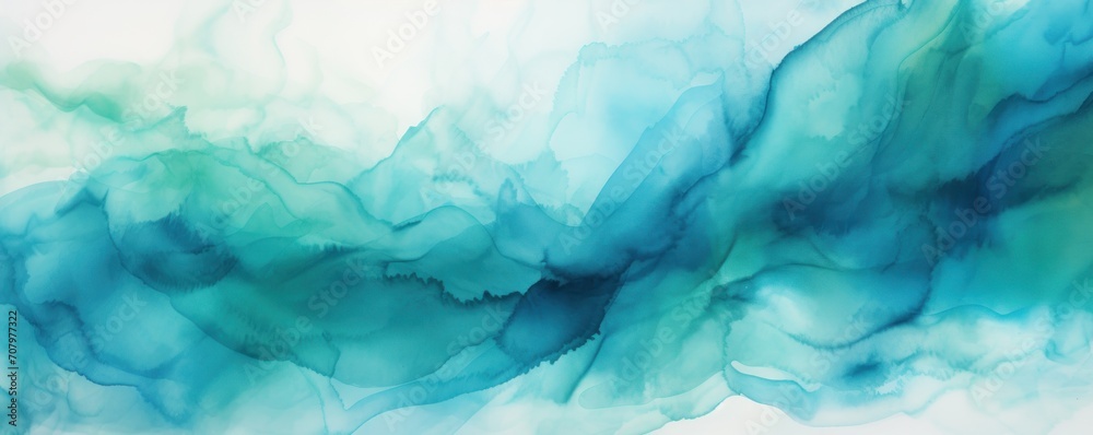 Teal abstract watercolor background