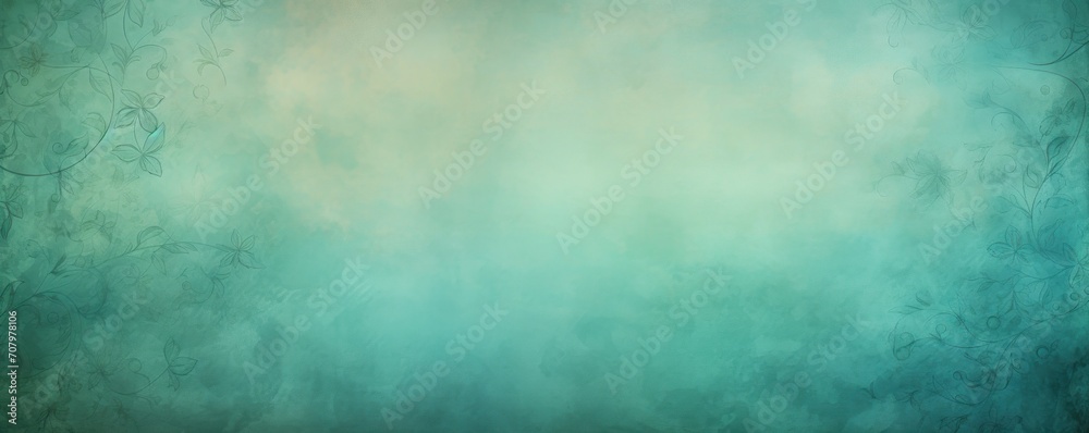 Teal soft pastel background parchment with a thin barely noticeable floral ornament background