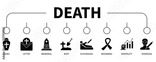 Death banner web icon vector illustration concept