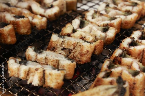 Korean food. Charcoal grilled eel