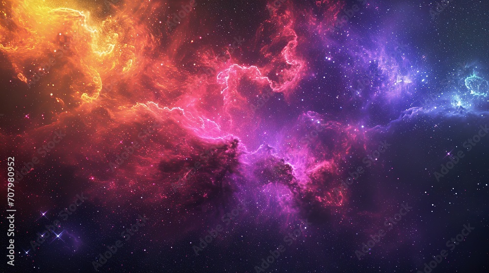 Colorful milkyway galaxy night stars family landscape