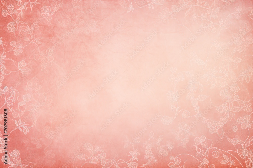 Vermilion soft pastel background parchment with a thin barely noticeable floral ornament background