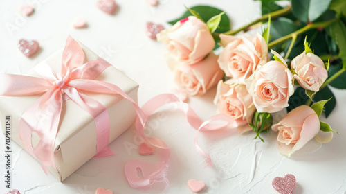 Elegant Gift and Roses for a Romantic Occasion