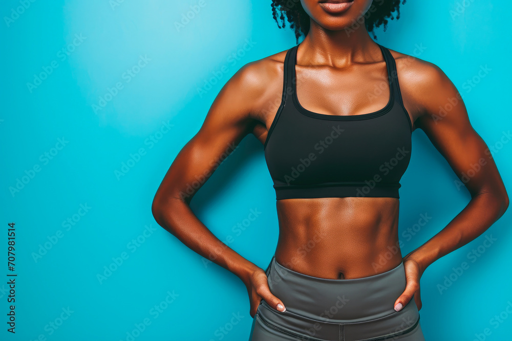 Fototapeta premium Empowered Fitness: Athlete's Waist Close-Up
