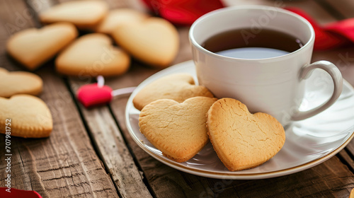 Love is Sweet Heart Shaped Cookies with Tea