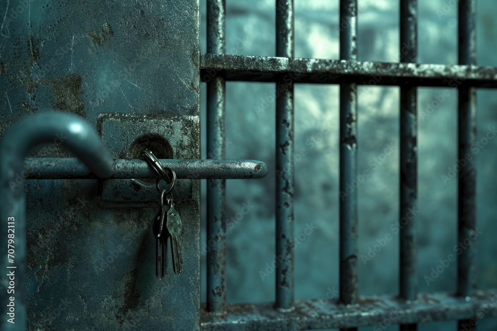 A detailed close-up of a metal door with a bunch of keys. Perfect for illustrating security, access, or property ownership. A detailed close-up of a metal door with a bunch of keys. Perfect for illustrating security, access, or property ownership.