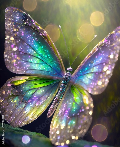 Gossamer Kaleidoscope: The Enchanting World of Crystal-Adorned Butterfly Wings © Luana