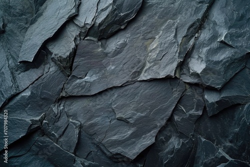 A detailed view of a black rock wall. This image can be used for backgrounds or textures