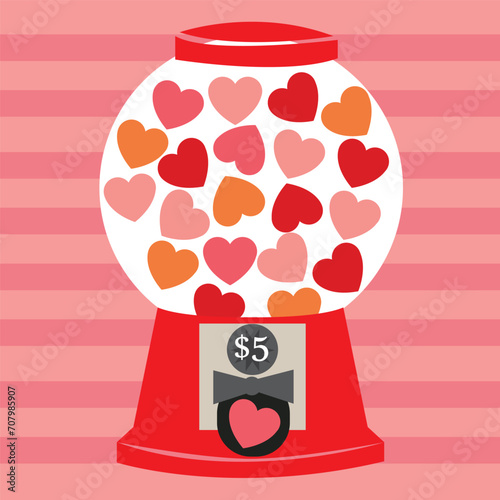 Gumball machine heart dispensing machine day of love