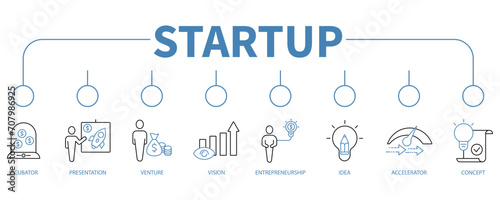 Startup banner web icon vector illustration concept