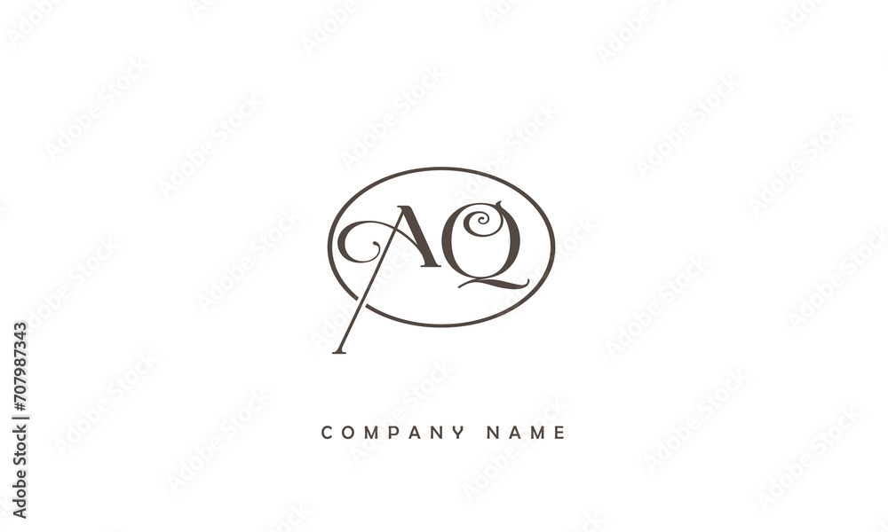 AQ, QA, A, Q Abstract Letters Logo Monogram AQ, QA, A, Q Abstract Letters Logo Monogram