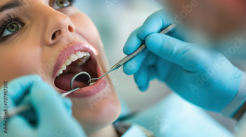A patient undergoing a dental checkup.