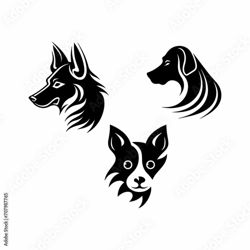 cute dog face logo vector illustration 
