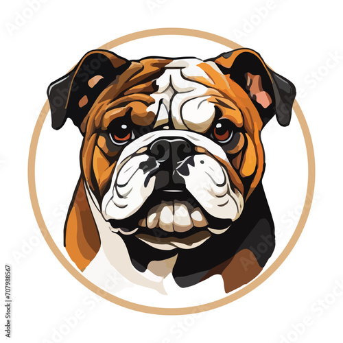 American Bulldog Flat Icon Isolated bulldog vector illustration