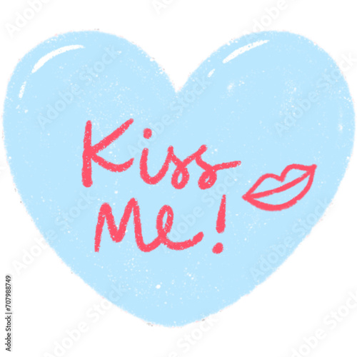 Blue heart ketter kiss me photo