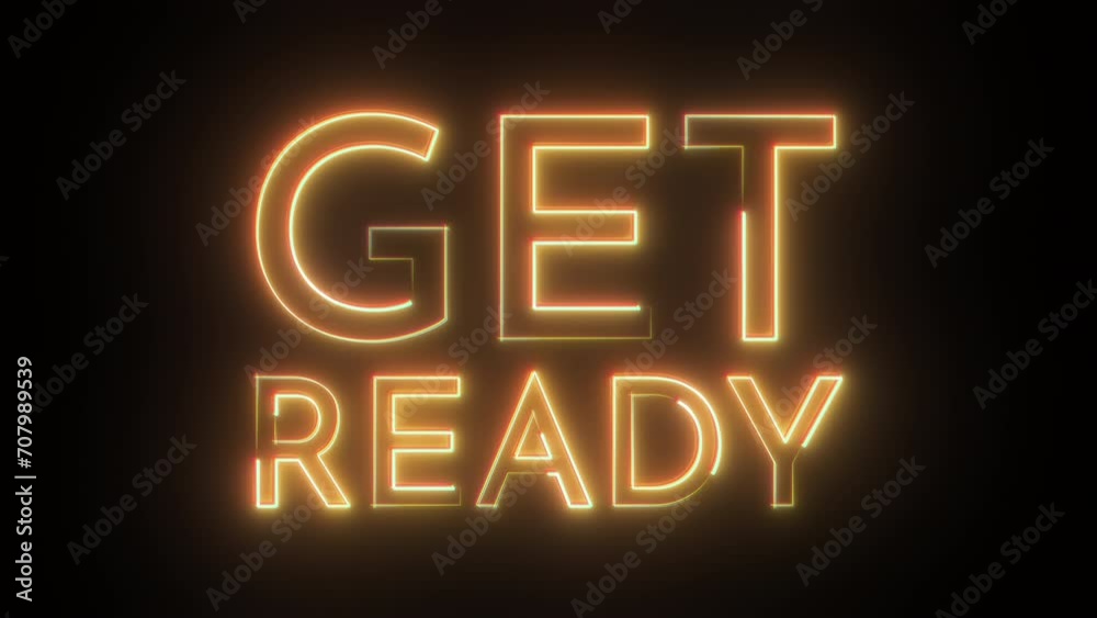 Get Ready text. Computer generated 3d render