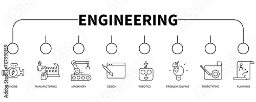 Engineering banner web icon vector illustration concept