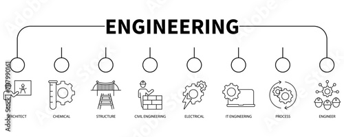 Engineering banner web icon vector illustration concept