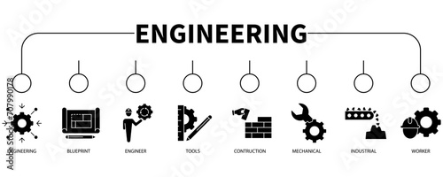 Engineering banner web icon vector illustration concept