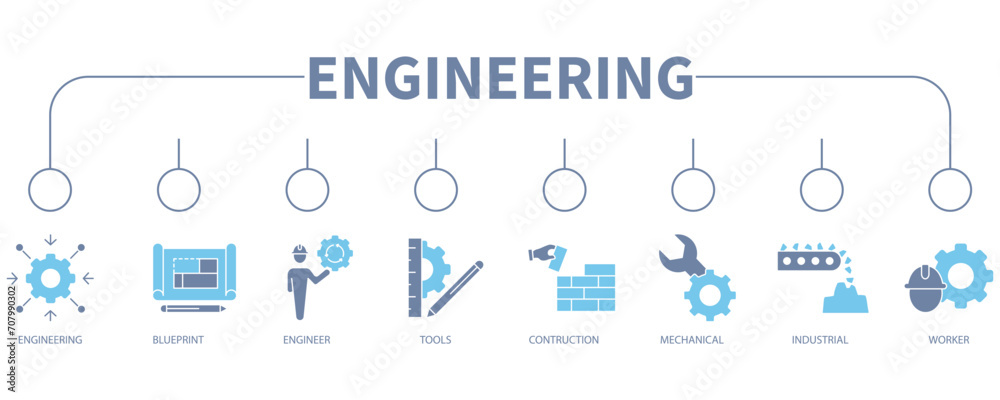 Engineering banner web icon vector illustration concept Engineering banner web icon vector illustration concept