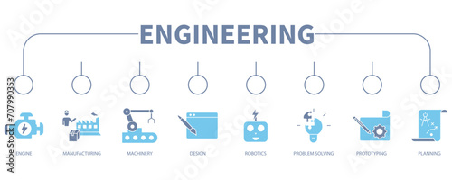 Engineering banner web icon vector illustration concept