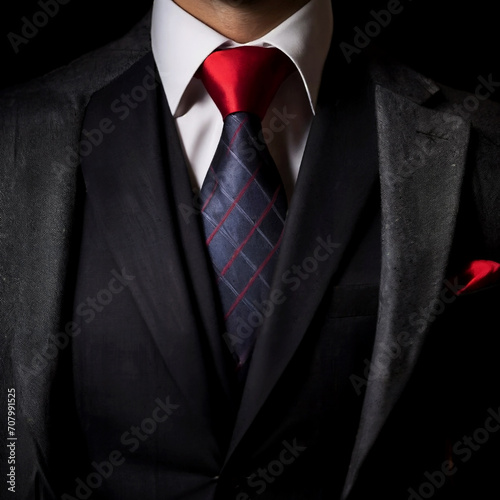 Man without head wearing suit isolated on white