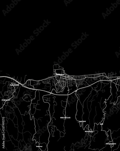Rethymno Greece Map, Detailed Dark Map of Rethymno Greece