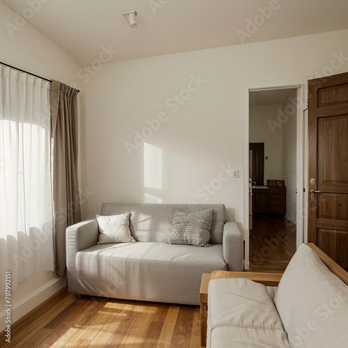 modern living room interior design and white sofa