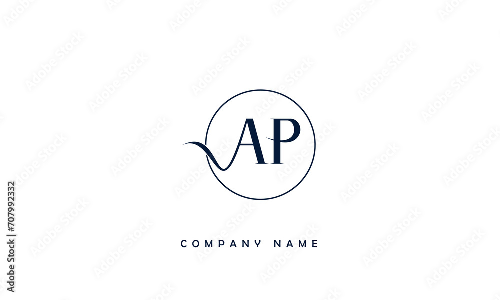 AP, PA, A, P Abstract Letters Logo Monogram AP, PA, A, P Abstract Letters Logo Monogram