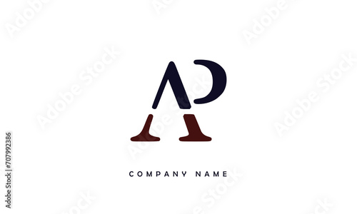 AP, PA, A, P Abstract Letters Logo Monogram