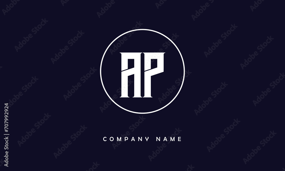 AP, PA, A, P Abstract Letters Logo Monogram AP, PA, A, P Abstract Letters Logo Monogram