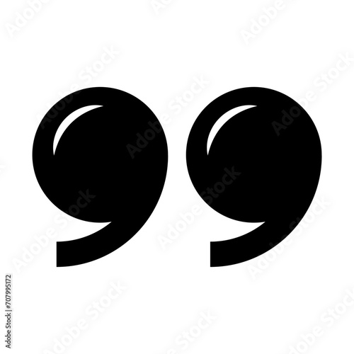 Double quote mark icon symbol flat isolated on white background vector design