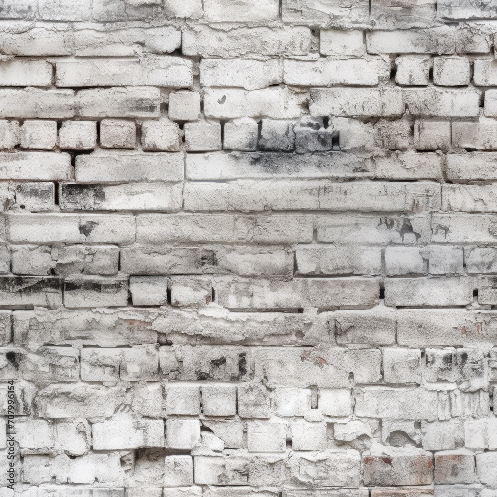 Fototapeta premium White brick wall. Seamless background.