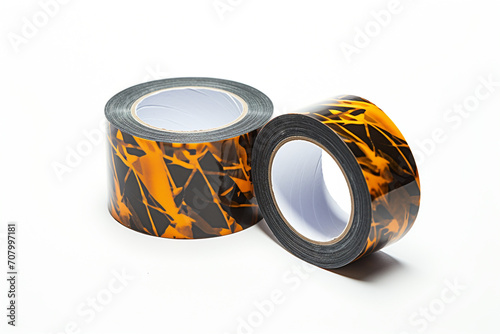 Hunting reflective tape isolated on white background created with Generative Ai