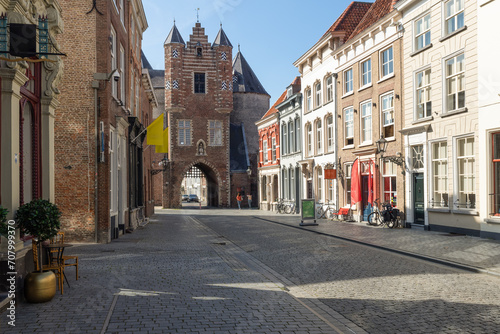 14th century prison gate - Lievevrouwepoort, in the center of Bergen op Zoom. photo
