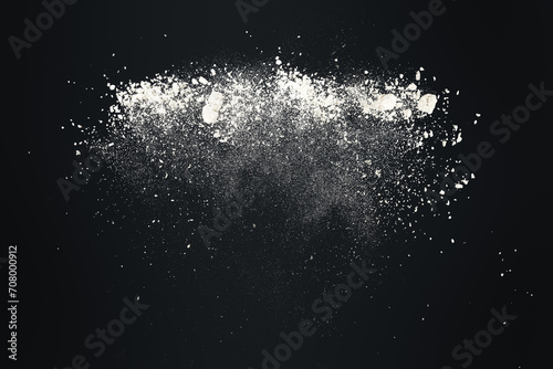 Abstract design of white powder snow cloud explosion photo