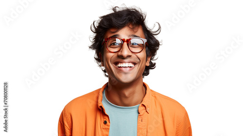 Indian boy with Glasses on a transparent background