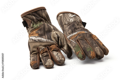 Hunting gloves isolated on white background created with Generative Ai