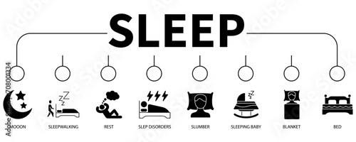 Sleep banner web icon vector illustration concept